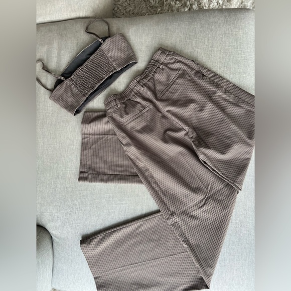 House of Harlow 1960 Cropped Top Wide Leg Pants Set in Brown Size XSmall - Picture 5 of 6